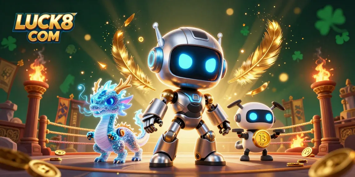 Experience LUCK8 COM with this animated digital scene showcasing dynamic casino elements and a cyberpunk theme.