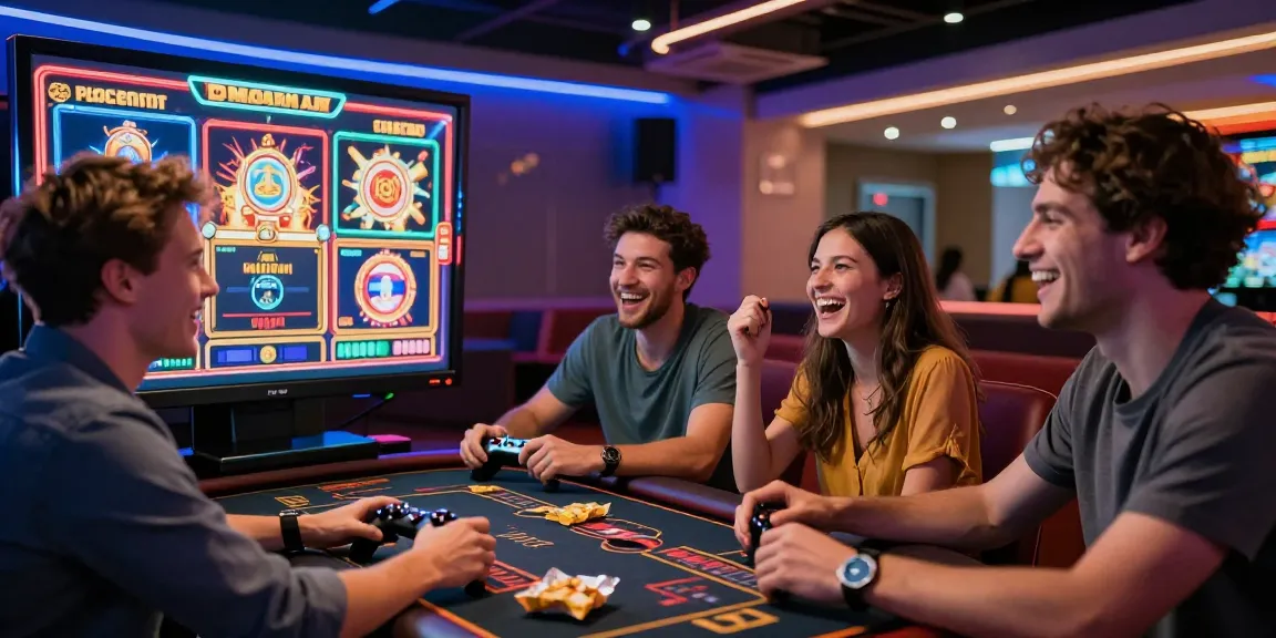 LUXURY777 Situs Resmi Terbaru: Lingkungan bermain kasino online dengan teman-teman yang ceria dan permainan slot yang menampilkan kegembiraan.