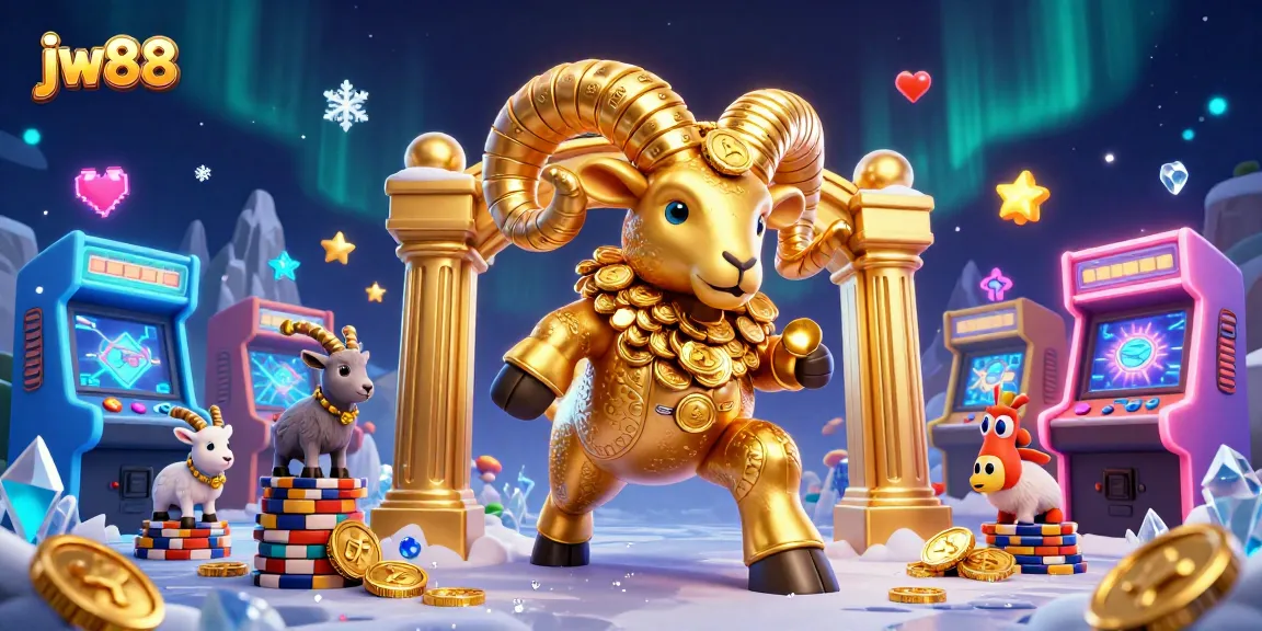 Experience excitement with jw88's majestic ram charging through a colorful casino scene.
