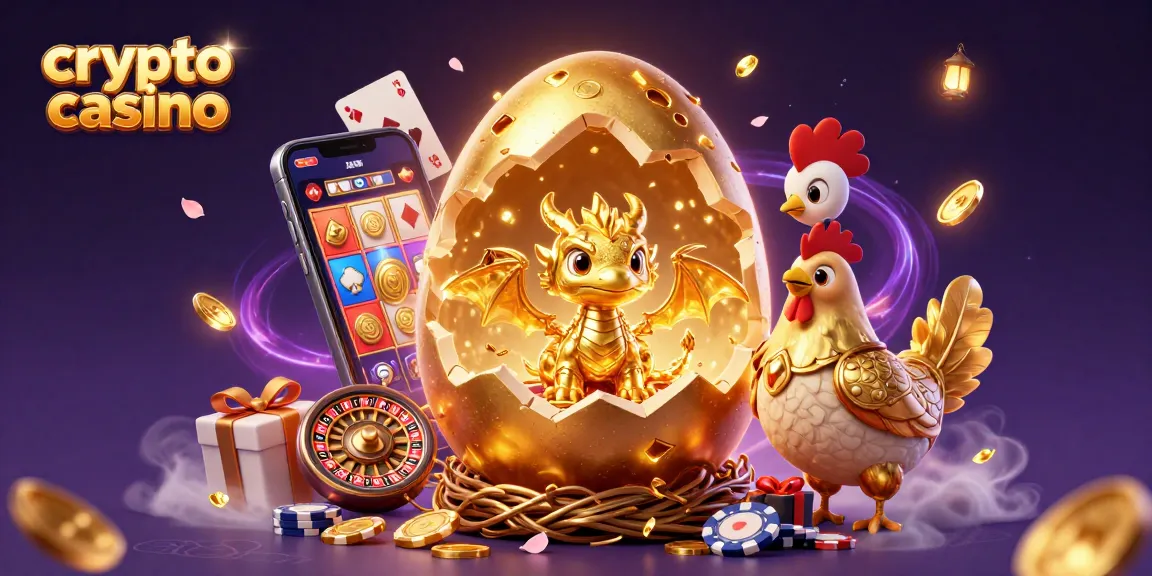 Un casino crypto révèle un dragon d'or glissant des jetons et des jeux en ligne fascinants.