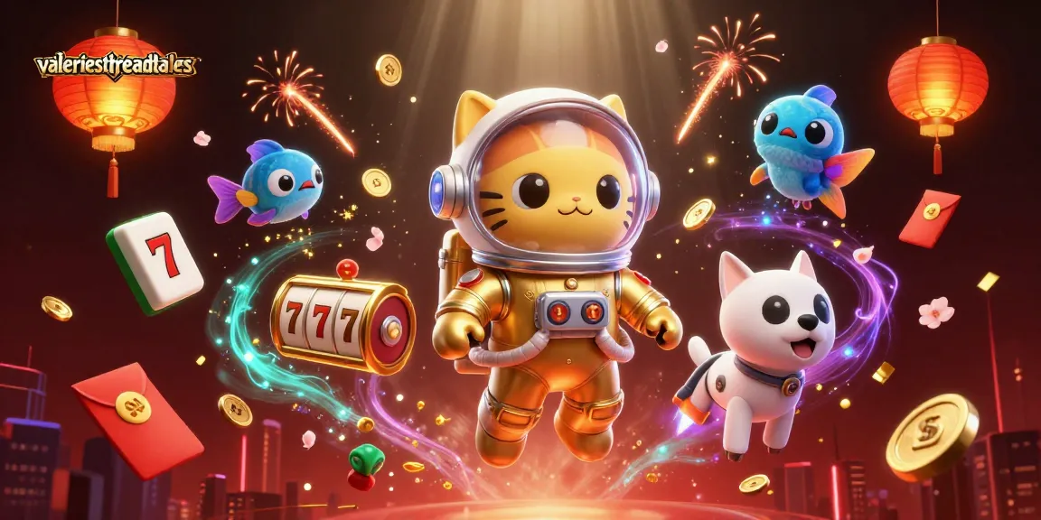 Experience gambling excitement with valeriesthreadtales in a vibrant cosmic casino scene featuring slot reels and alien flair.