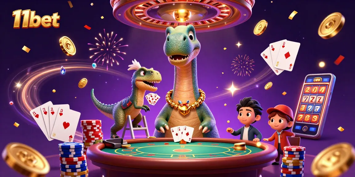Experience the excitement of 11bet with a whimsical scene in a richly detailed casino world.