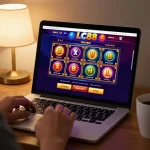 Engaging online gaming experience at trang chủ lc88 with vibrant slot games displayed on a cozy laptop.