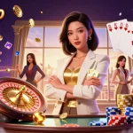 Experience shbet800 casino excitement with a glamorous dealer and vibrant gaming elements.