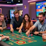 Scena di gioco entusiasmante nei casino non AAMS con diversi giocatori a un tavolo di roulette virtuale, che mette in mostra grafiche vivaci e un'atmosfera vivace.