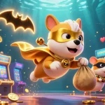 Experience the excitement of winning at 100vip, featuring a superhero dog and casino game elements.