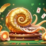 Experience the excitement of eq9 with a dynamic illustration of a nautilus roulette wheel in a thrilling casino setup!