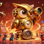Engage with mahjong777's vibrant casino world, featuring golden owls and lucky slot reels in dynamic action.