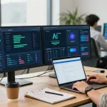 Implementing an age verification system with advanced AI technology in a modern workspace.