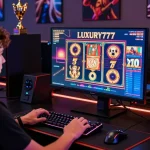 Pengalaman bermain game slot online LUXURY777 dengan peralatan gaming modern.