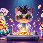 Experience fabet's vibrant slot gaming scene with cartoon characters and dynamic casino elements.