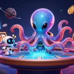 Play thrilling slots at lv88 with an exciting alien octopus gaming scene.