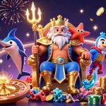 Elevate your gaming experience with yaar win’s stunning 3D casino illustration featuring Neptune and vibrant game elements.