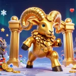 Experience excitement with jw88's majestic ram charging through a colorful casino scene.