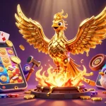 Experience thrilling wins with Sunwin's mythical molten phoenix in a vibrant casino scene.