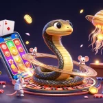 Kèo nhà cái betting scene with a cosmic dealer and astronaut mice, showcasing vibrant gaming elements.