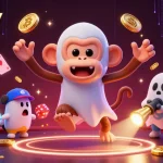 Experience the thrilling ambiance of luongsontv's dynamic casino scene with animated characters and cryptocurrency elements.
