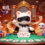 Engage in games with excitement at Tải App xx88 featuring casino characters at a poker table.