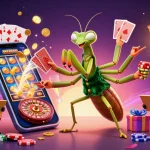 Experience thrilling slots with HOKI368's vibrant casino scene featuring playful characters and exciting gaming elements.
