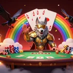 Engage in the thrilling world of rikvip as a Norse wolf triumphs over a vibrant casino setting.