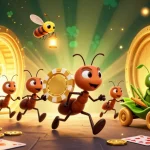 BTV168 features an engaging heist scene with animated ants stealing a giant poker chip amidst casino treasures.