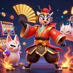 Experience thrilling gameplay at xx88 with vibrant slot reels and dynamic characters.