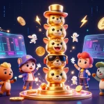 Engage with Sunwin20's vibrant casino world through animated totem poles and crypto elements.
