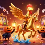 Play exciting slots at LGODEWA, featuring thrilling reels and jackpot rewards in a dynamic casino scene.