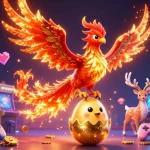 Engage with agen judi bola through vibrant 3D phoenix imagery highlighting thrilling gameplay.