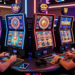 Dynamic online casino gaming experience at https://eviz.org.uk featuring players using credit cards, vibrant atmosphere, and exciting gameplay.
