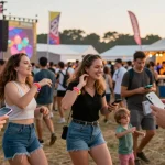 Pulseras NFC para festivales enhance access control and cashless payments during vibrant festival activities.